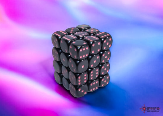 Chessex Black/Pink D6 Dice Block (36 Dice)