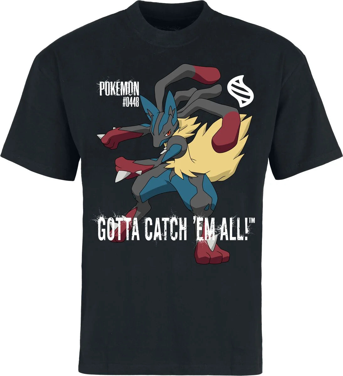 Pokémon: Mega Lucario Gotta Catch Em All Men's Loose Fit Short Sleeved T-shirt L