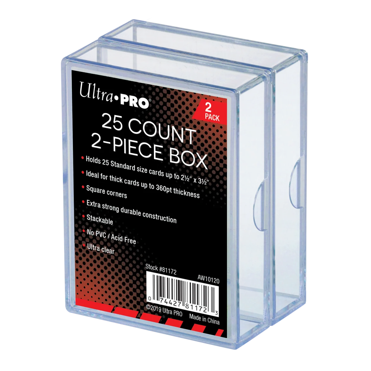 Ultra Pro: 2-Piece Storage Box - for 25 Cards - Clear (2 Boxes)
