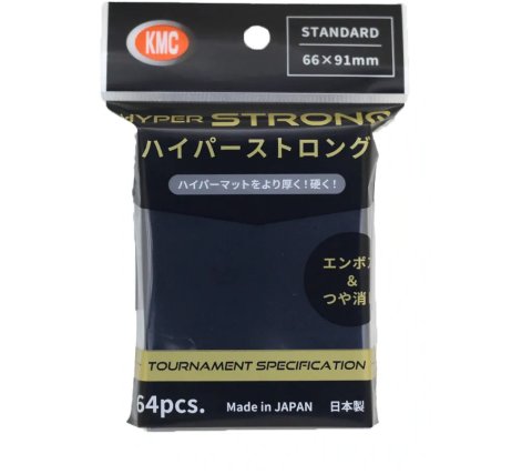 KMC Standard Sleeves - Hyper Strong Black (64 Sleeves)
