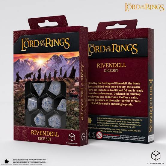 The Lord of the Rings Dice Set of 7 Rivendell (Water)