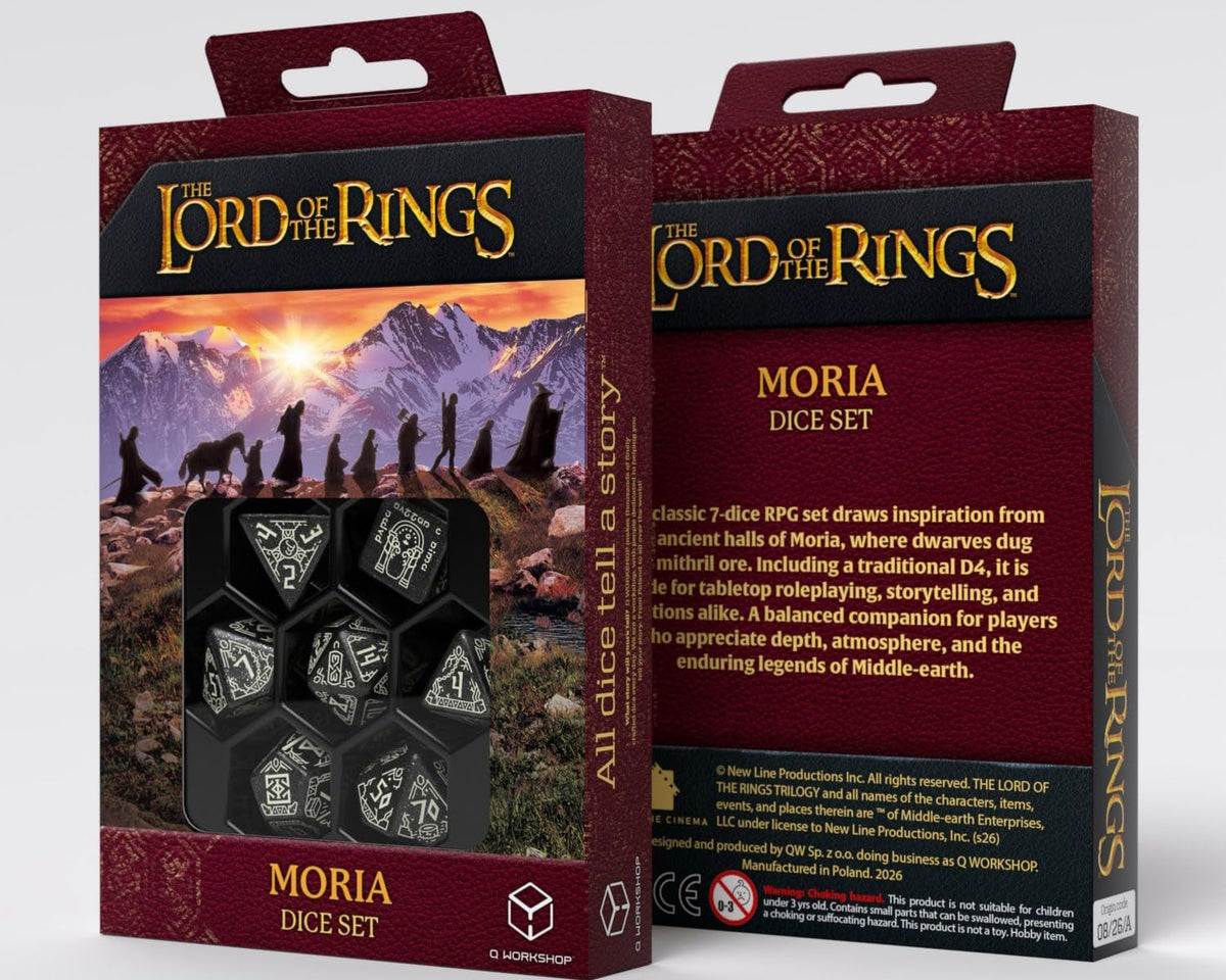 The Lord of the Rings Dice Set of 7 Moria (Glow in the Dark)