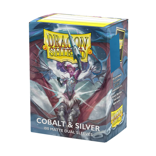 Dragon Shield Sleeves: Standard size - Matte Dual - Cobalt & Silver
