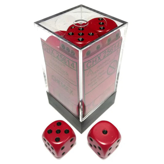 Chessex: Opaque Dice Blocks (12 Dice): Red w/black